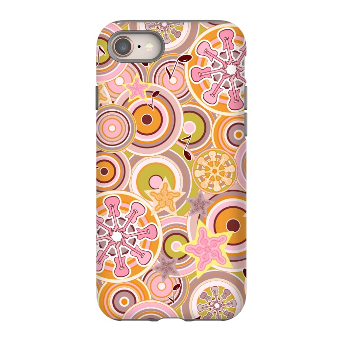iPhone 8 StrongFit Glam Boho Rock in Pink and Orange by Paula Ohreen