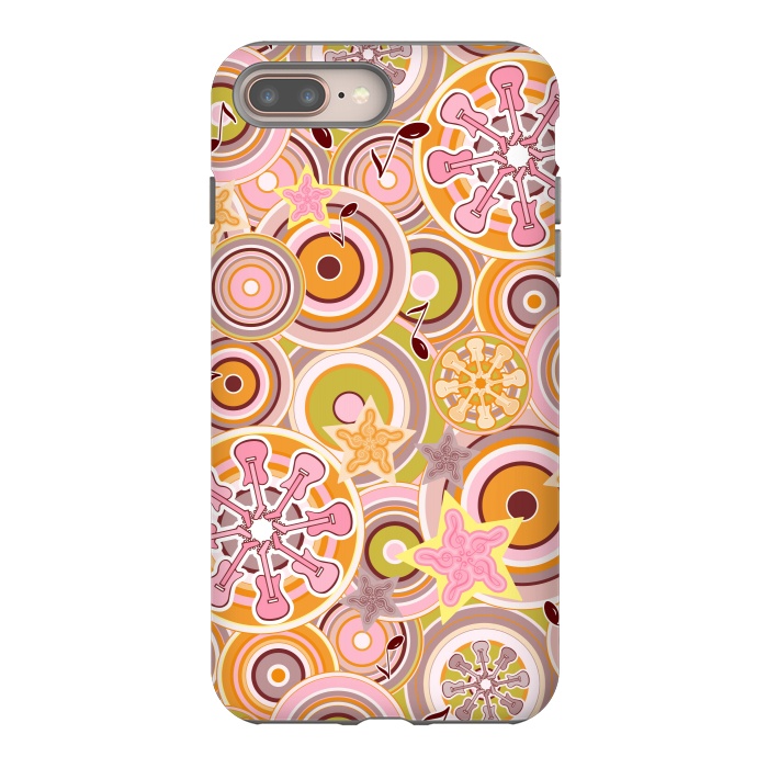 iPhone 8 plus StrongFit Glam Boho Rock in Pink and Orange by Paula Ohreen