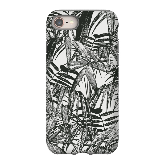 iPhone 8 StrongFit Vintage Palm Leaves Black And White by Andrea Haase