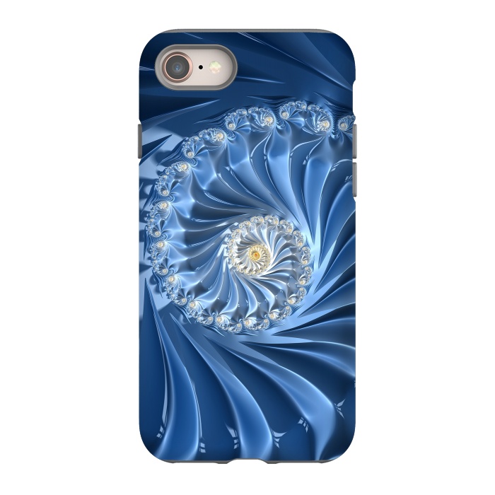 iPhone 8 StrongFit Glamorous Blue Fractal by Andrea Haase
