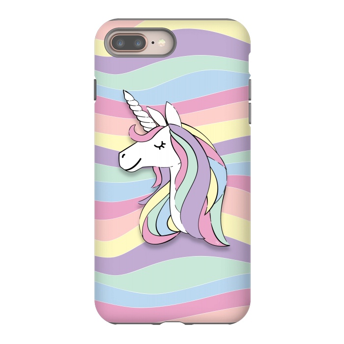 iPhone 8 plus StrongFit Cute Rainbow Unicorn by Martina