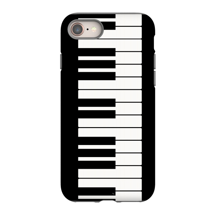 iPhone 8 StrongFit Black and white piano keys music instrument by Martina