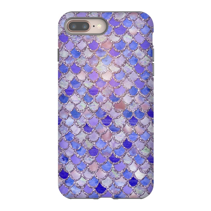 iPhone 8 plus StrongFit Purple hand drawn mermaid scales by  Utart