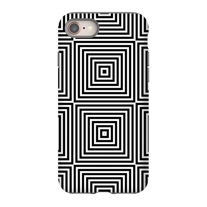 iPhone 8 StrongFit Optical Illusion Black And White Squares by Andrea Haase