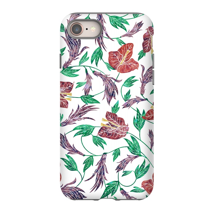 iPhone 8 StrongFit Tropical Flowers Pattern by Dushan Medich