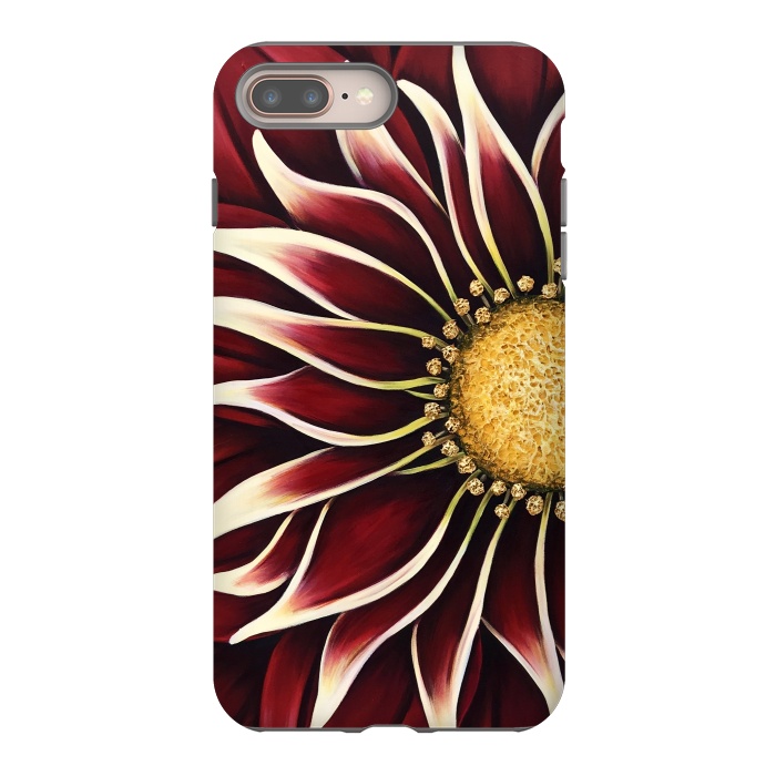 iPhone 8 plus StrongFit Crimson Zinnia by Denise Cassidy Wood