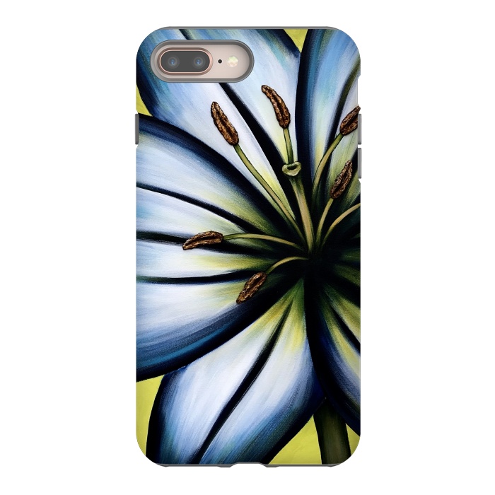 iPhone 8 plus StrongFit Blue Lily by Denise Cassidy Wood
