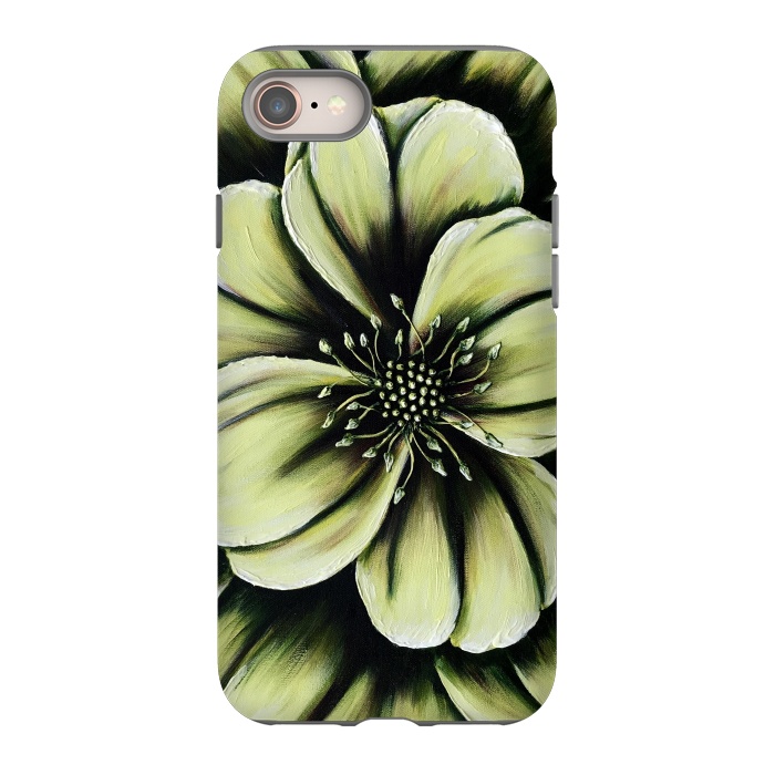 iPhone 8 StrongFit Green Flower by Denise Cassidy Wood