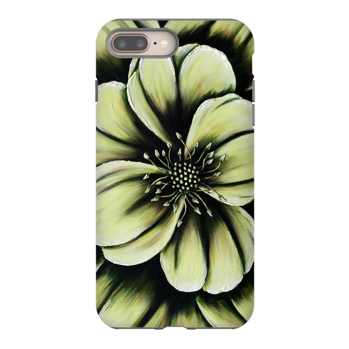 iPhone 8 plus StrongFit Green Flower by Denise Cassidy Wood