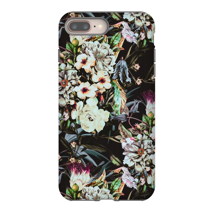 iPhone 8 plus StrongFit Dark flowery colorful bouquet by Mmartabc