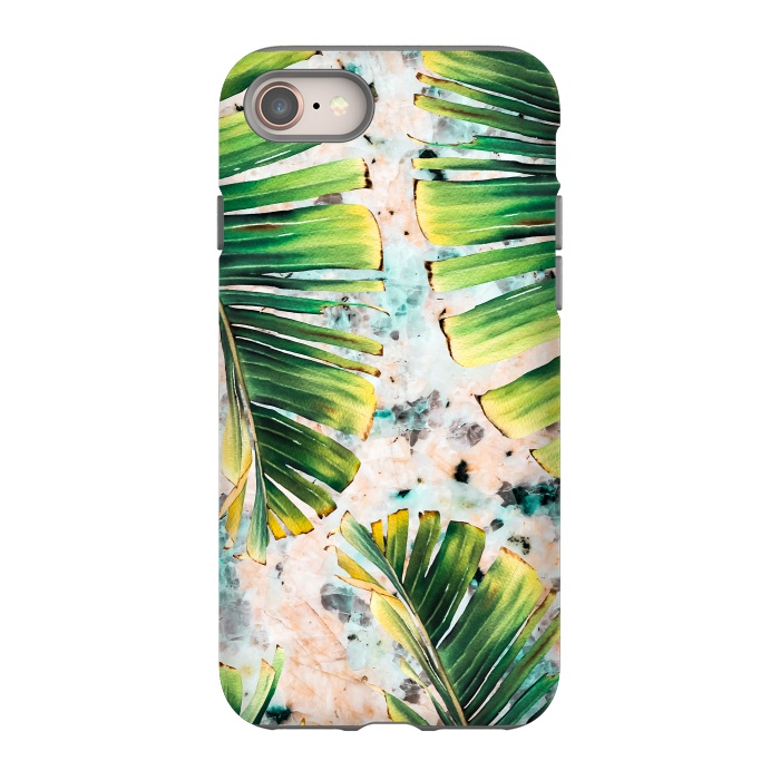iPhone 8 StrongFit Palm leaf on marble 01 by Mmartabc