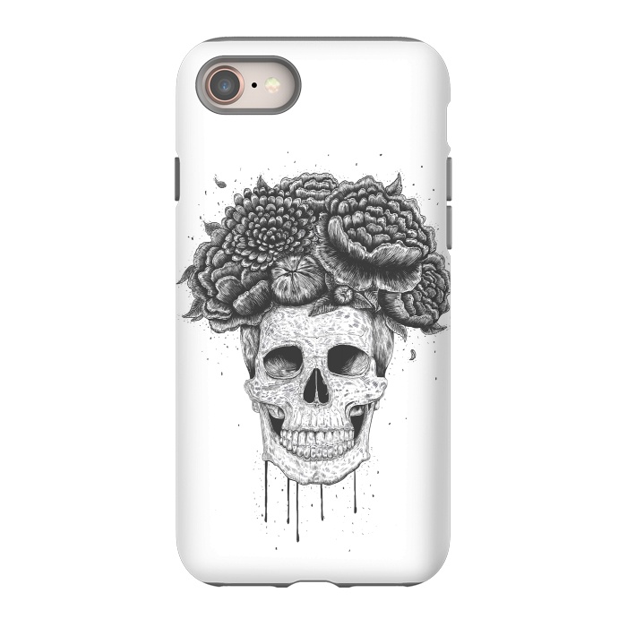 iPhone 8 StrongFit Skull with flowers by kodamorkovkart