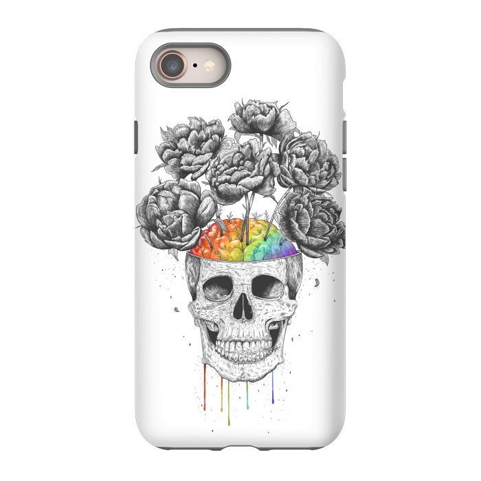 iPhone 8 StrongFit Skull with rainbow brains by kodamorkovkart