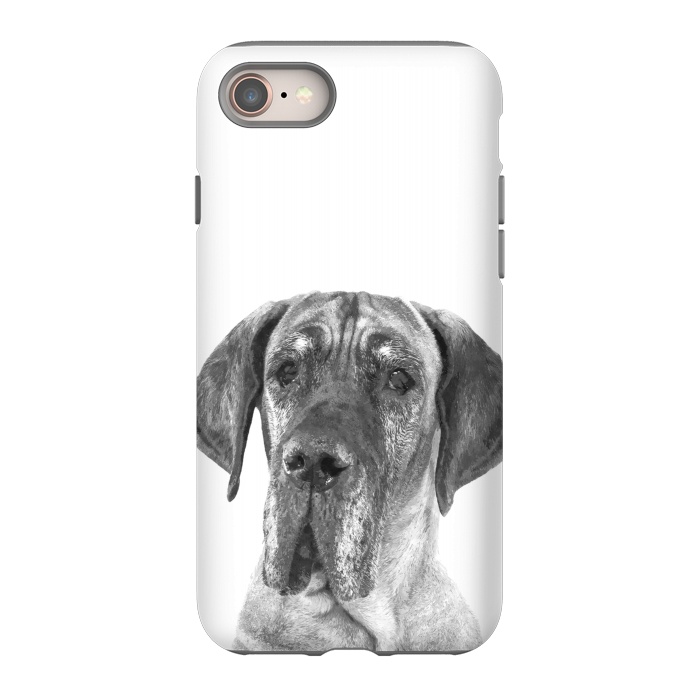iPhone 8 StrongFit Black and White Great Dane by Alemi