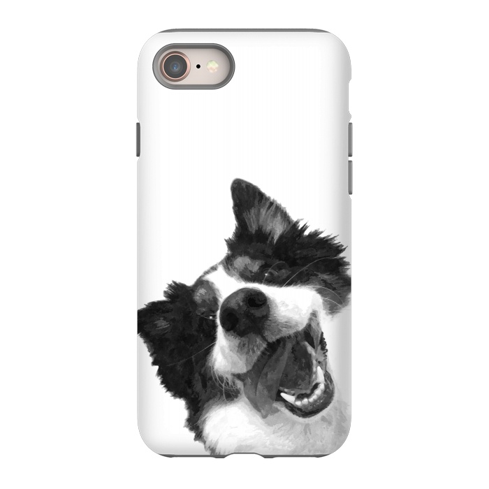 iPhone 8 StrongFit Black and White Happy Dog by Alemi
