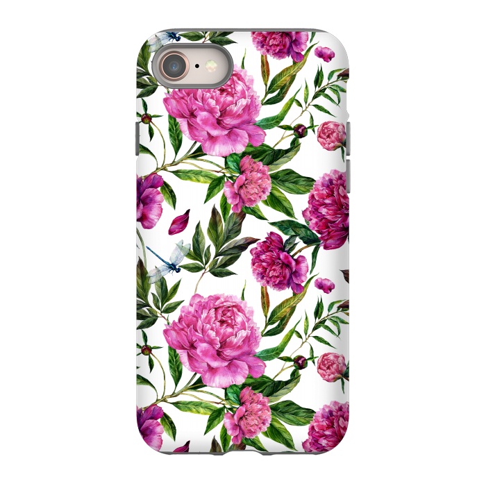 iPhone 8 StrongFit Pink Peonies on White by  Utart