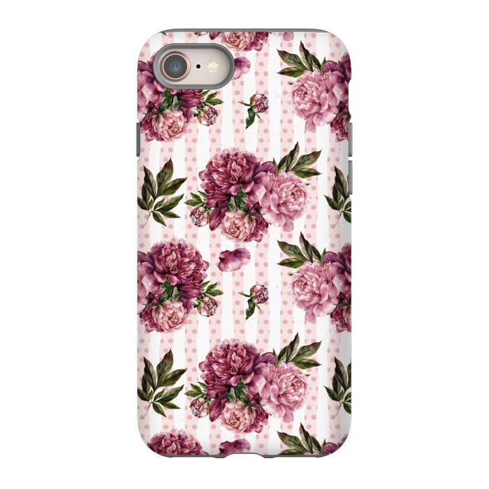 iPhone 8 StrongFit Vintage Pink Peony Pattern by  Utart