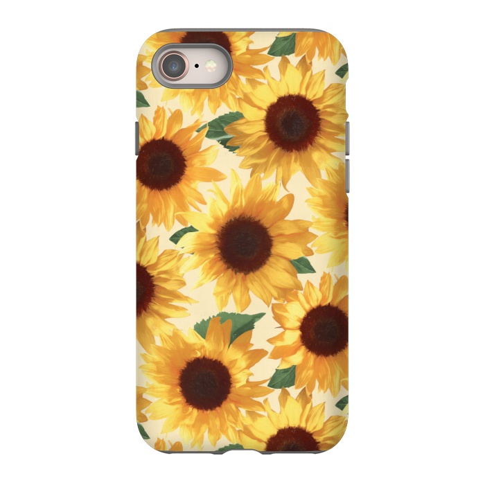 iPhone 8 StrongFit Happy Yellow Sunflowers by Micklyn Le Feuvre