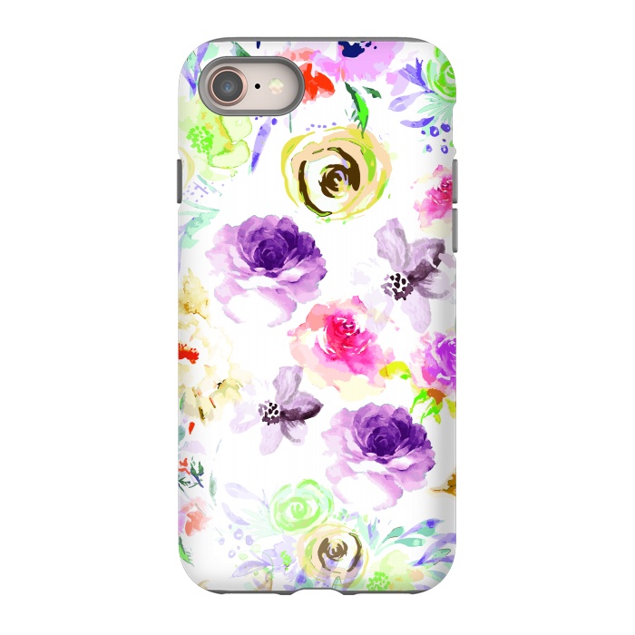 iPhone 8 StrongFit Different Watercolor Roses by Bledi
