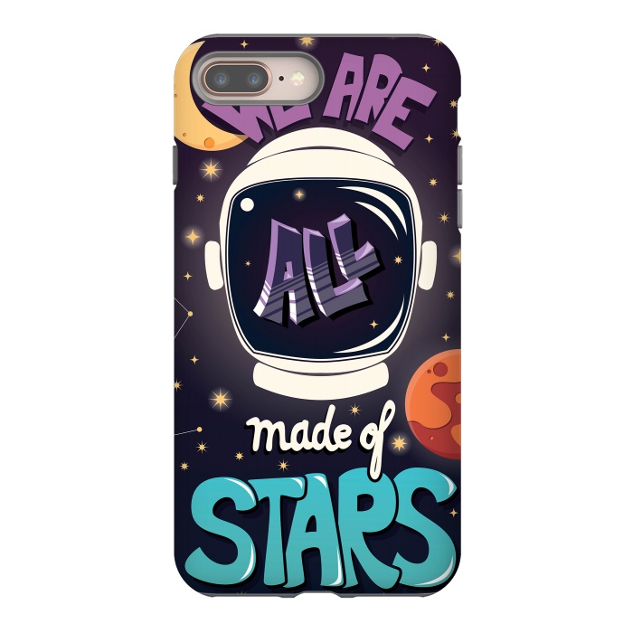 iPhone 8 plus StrongFit We are all made of stars, typography modern poster design with astronaut helmet and night sky by Jelena Obradovic