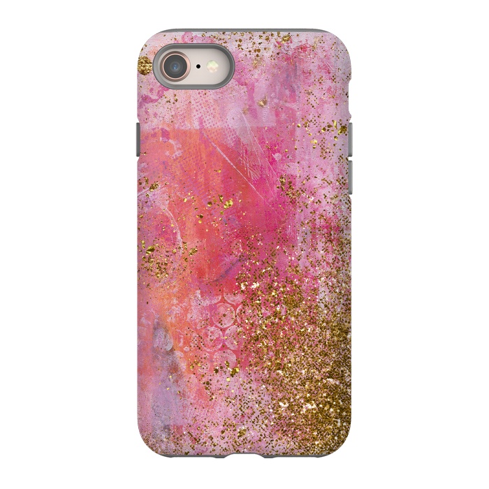 iPhone 8 StrongFit Pink and Gold Mermaid Glitter Seafoam by  Utart