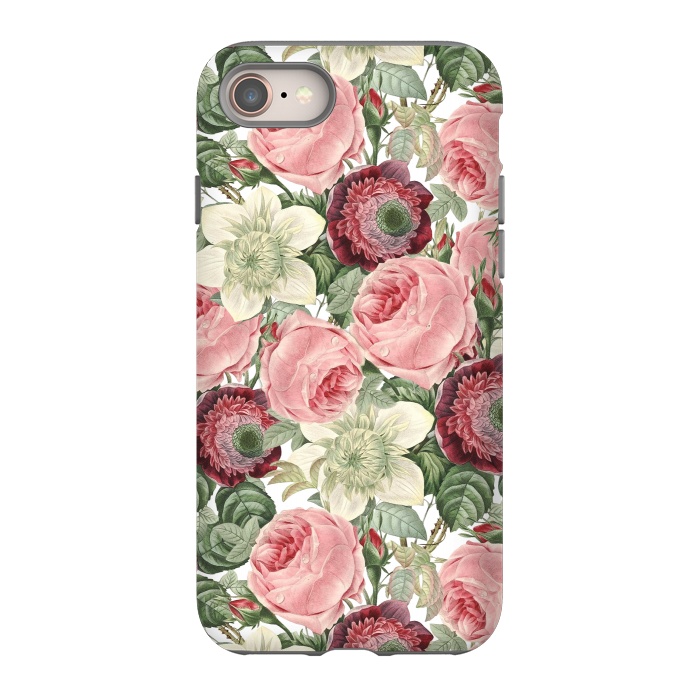 iPhone 8 StrongFit Pastel Vintage Roses Pattern by  Utart