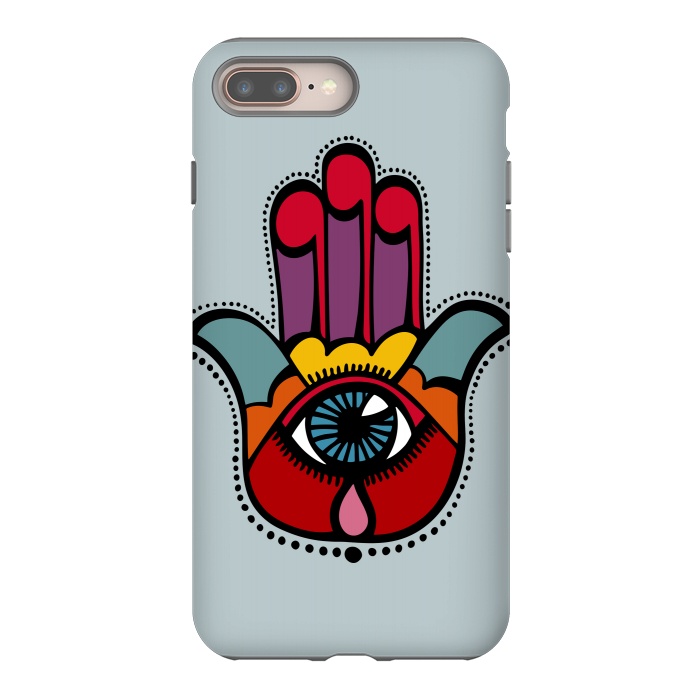 iPhone 8 plus StrongFit Pop Hamsa over Blue by Majoih