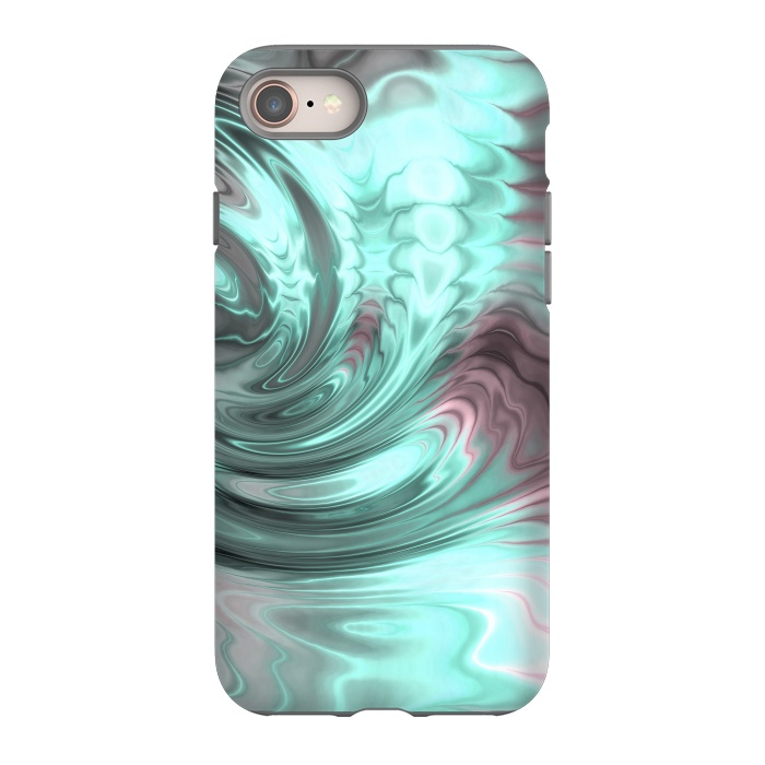 iPhone 8 StrongFit Abstract Fractal Teal Pink 2 by Andrea Haase