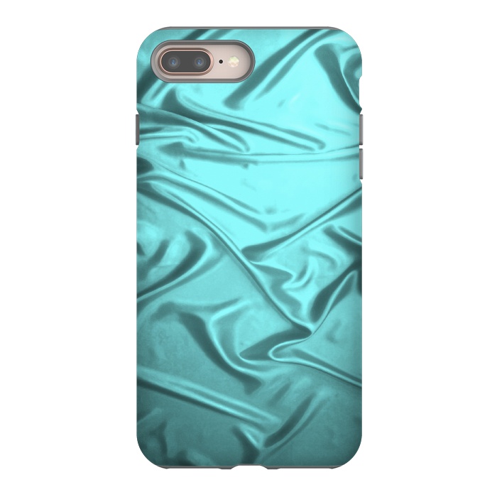 iPhone 8 plus StrongFit Shimmering Teal Satin by Andrea Haase