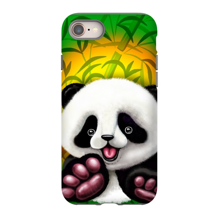 iPhone 8 StrongFit Panda Baby Bear Cute and Happy by BluedarkArt