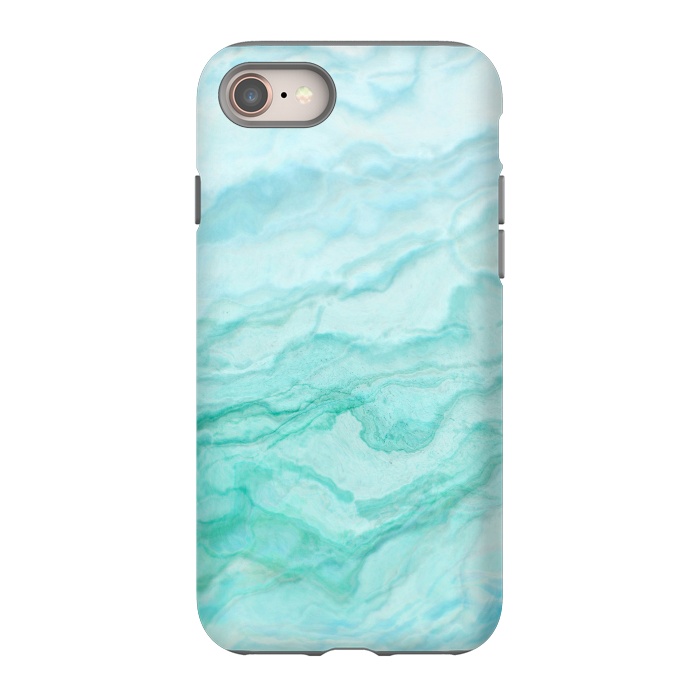 iPhone 8 StrongFit Teal and Turquoise Marble Ink by  Utart