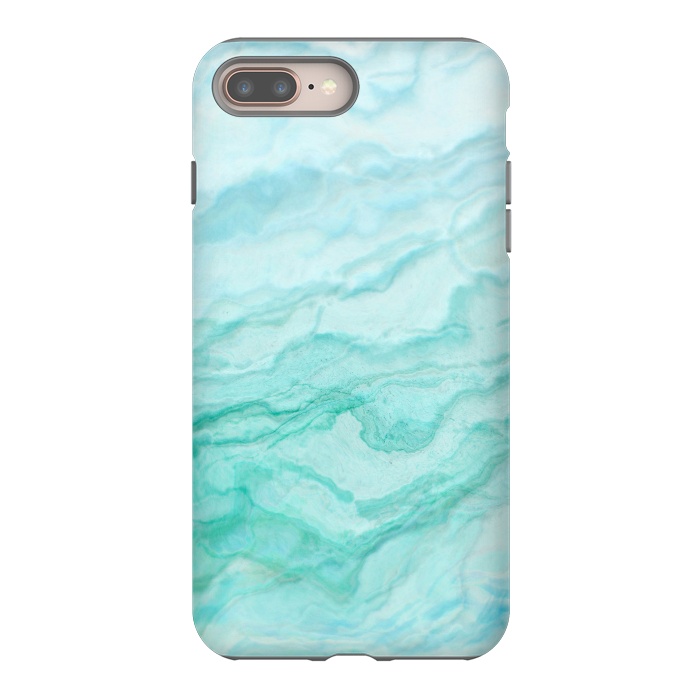 iPhone 8 plus StrongFit Teal and Turquoise Marble Ink by  Utart