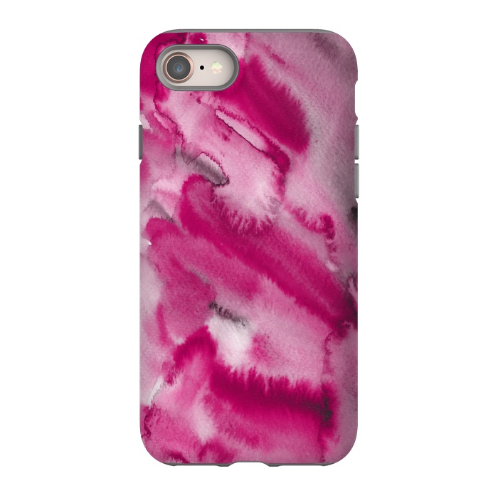 iPhone 8 StrongFit Pink and Grey Ink Marble Texture  by  Utart
