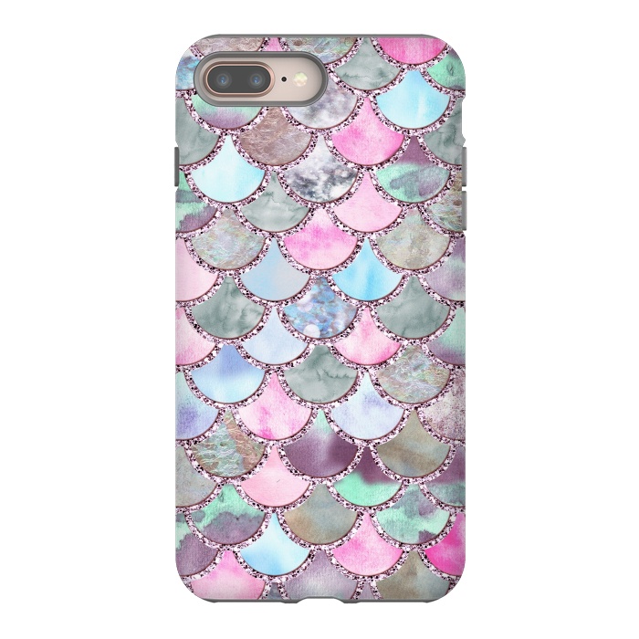 iPhone 8 plus StrongFit Pastel Multicolor Mermaid Scales by  Utart