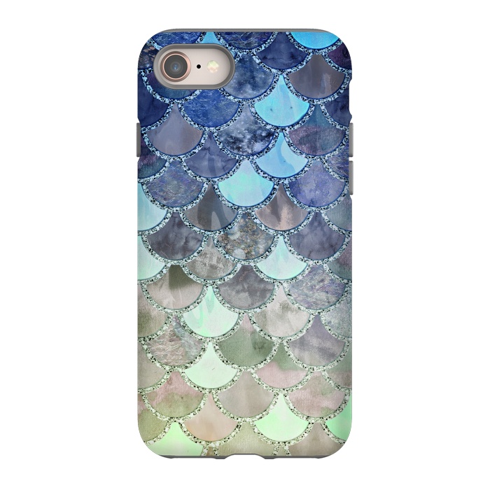 iPhone 8 StrongFit Multicolor Watercolor Fish and Mermaid Scales by  Utart