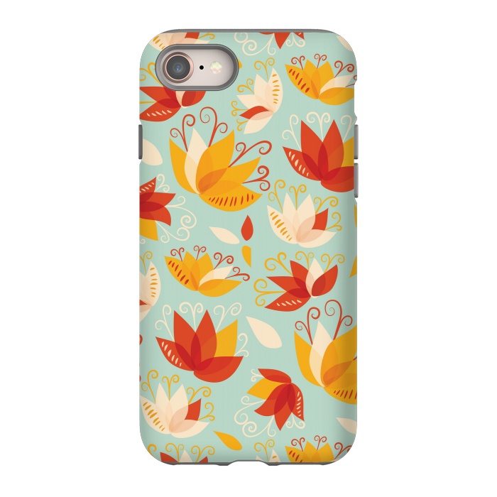 iPhone 8 StrongFit Whimsical Abstract Colorful Lily Floral Pattern by Boriana Giormova