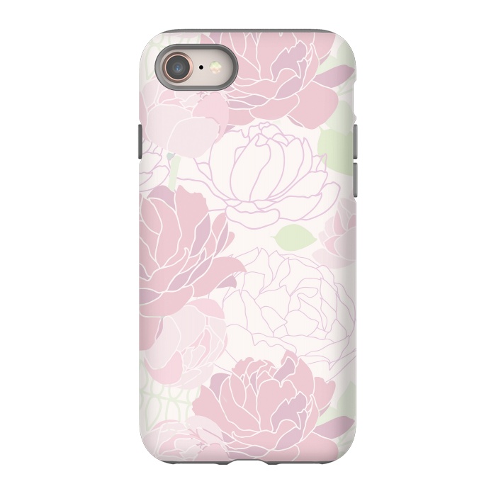 iPhone 8 StrongFit Abstract Pink Peony Pattern by  Utart