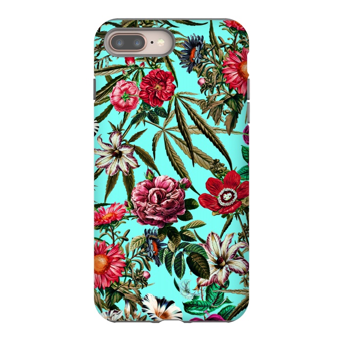 iPhone 8 plus StrongFit Marijuana and Floral Pattern II by Burcu Korkmazyurek
