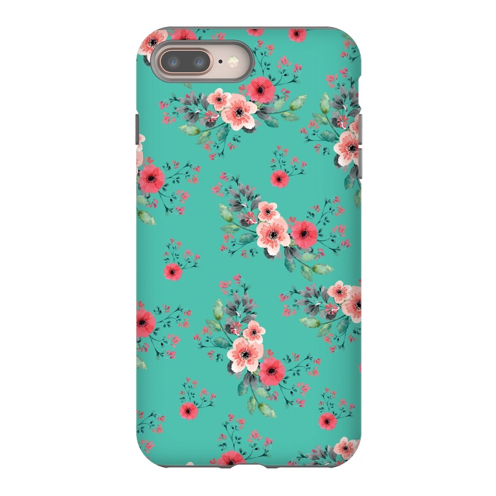 iPhone 8 plus StrongFit Flowers in Aquamarine by Rossy Villarreal