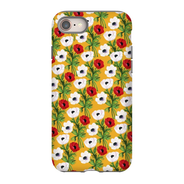 iPhone 8 StrongFit Yellow Flowers Rain by Rossy Villarreal