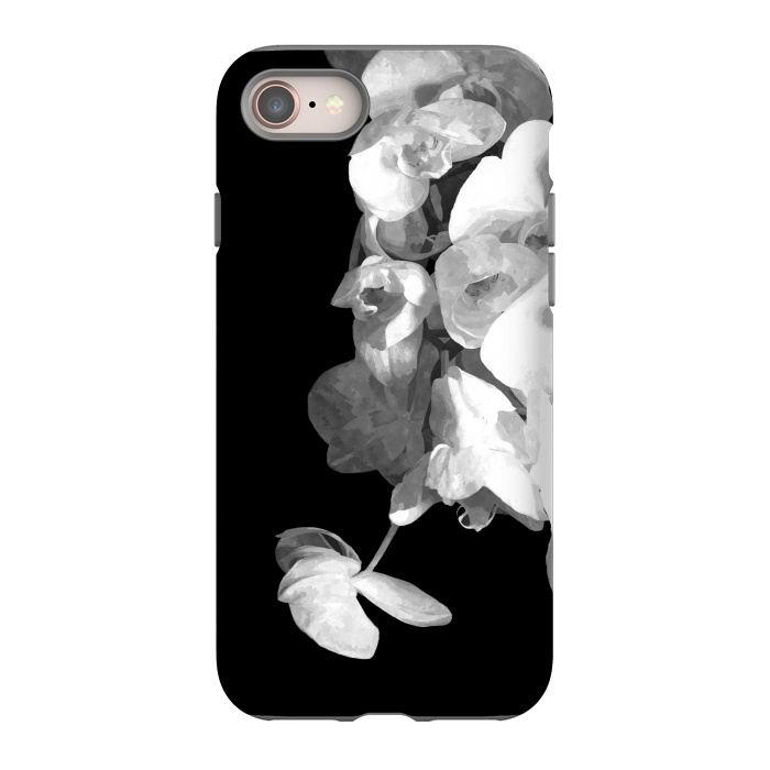 iPhone 8 StrongFit White Orchids Black Background by Alemi