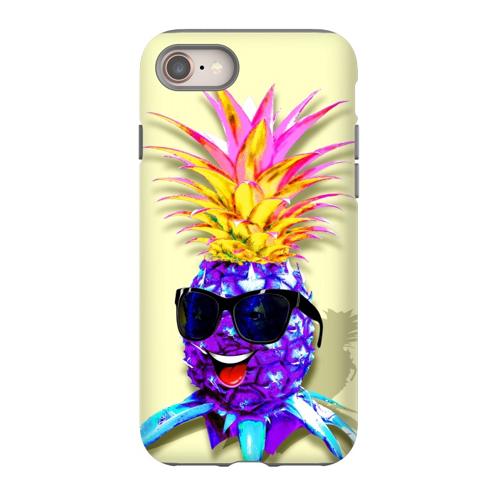 iPhone 8 StrongFit Pineapple Ultraviolet Happy Dude with Sunglasses  by BluedarkArt