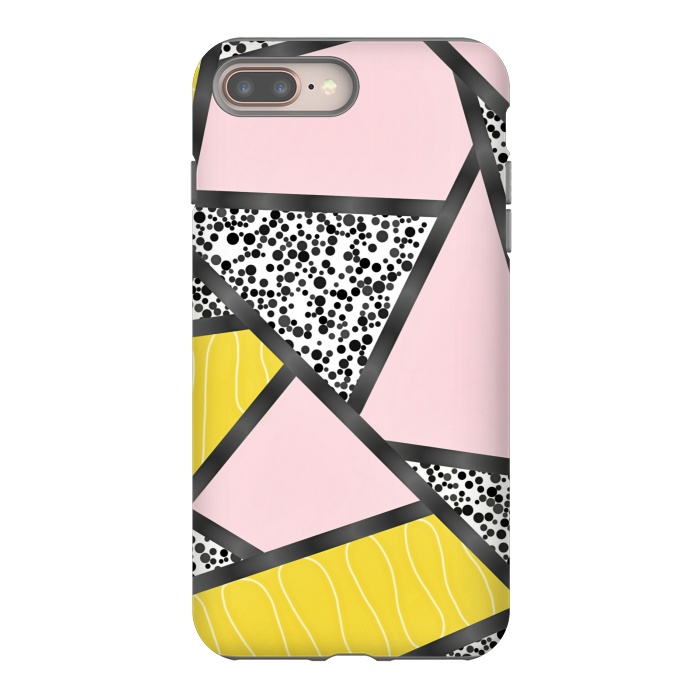 iPhone 8 plus StrongFit Geometric pink black by Jms