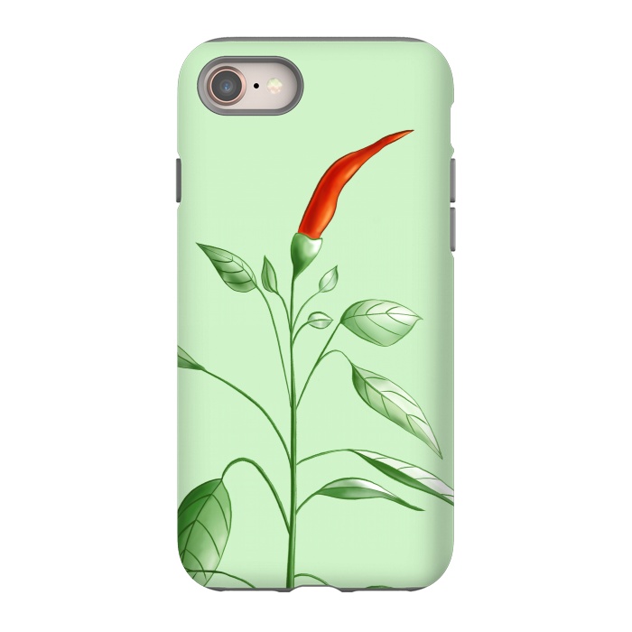 iPhone 8 StrongFit Hot Chili Pepper Plant Botanical Illustration by Boriana Giormova