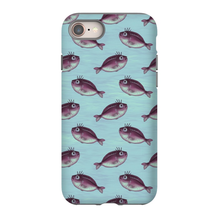iPhone 8 StrongFit Funny Fish With Fancy Eyelashes Pattern by Boriana Giormova