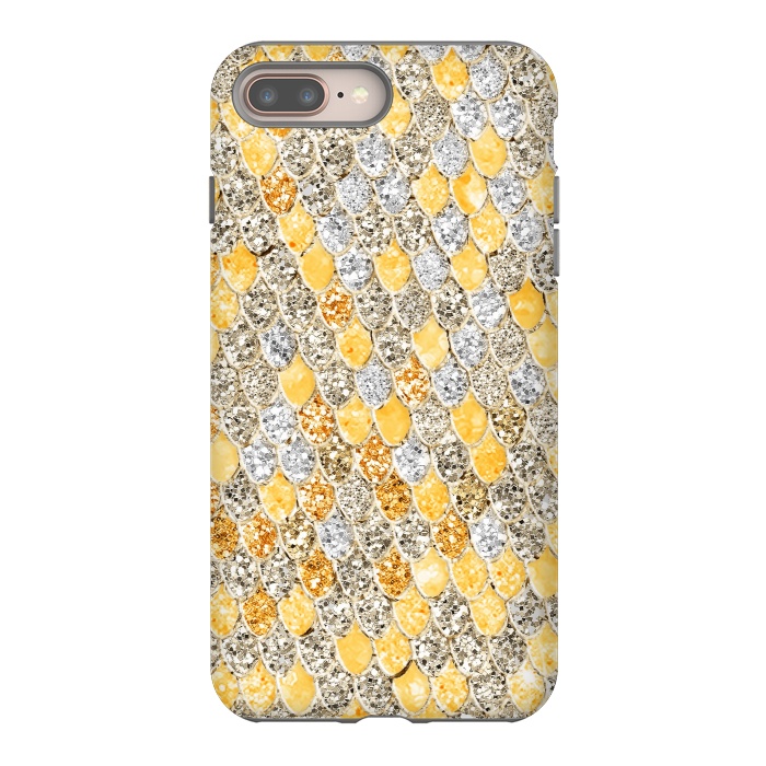 iPhone 8 plus StrongFit Gold and Silver Sparkling Mermaid Scales by  Utart