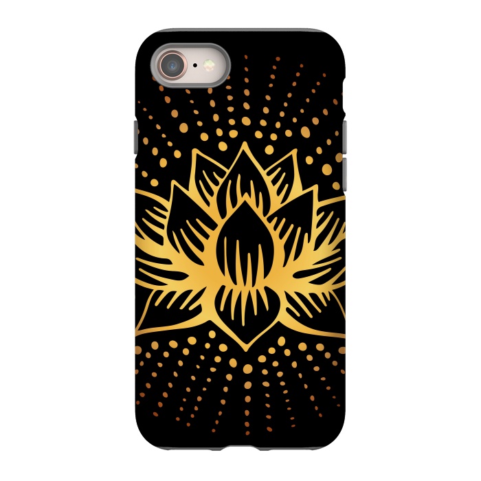 iPhone 8 StrongFit Golden Lotus Mandala by Majoih