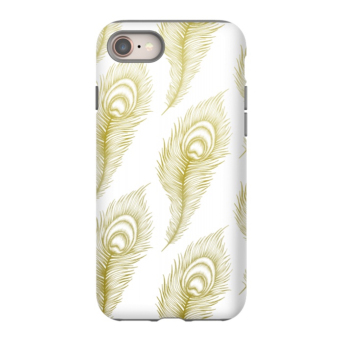 iPhone 8 StrongFit Peacock Feathers by Barlena