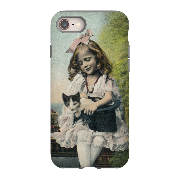iPhone 8 StrongFit Retro Girl With Cat by Andrea Haase