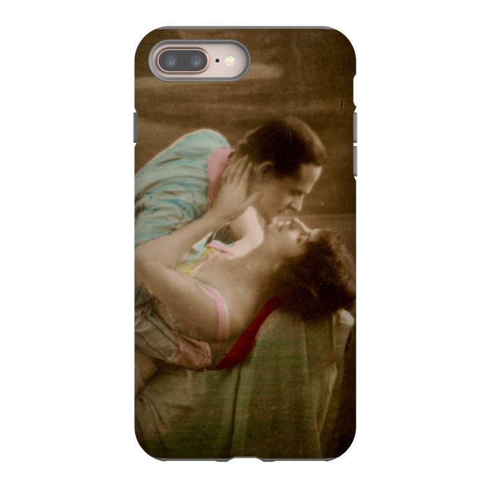 iPhone 8 plus StrongFit Old Postcard Kissing Couple by Andrea Haase